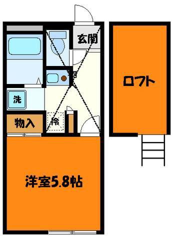 レオパレスシェル壱番館(1K/1階)の間取り写真