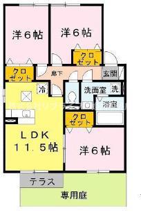 サニーホームズ(3LDK/1階)の間取り写真
