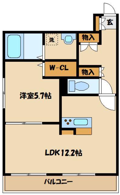 エスグランデ(1LDK/1階)の間取り写真