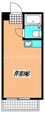 第一黒澤コーポ(ワンルーム/2階)の間取り写真
