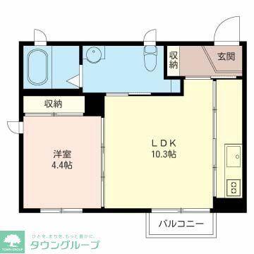 エクレール(1LDK/2階)の間取り写真