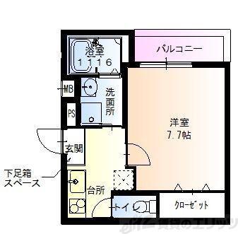 フジパレス下新庄駅東III番館(1K/3階)の間取り写真