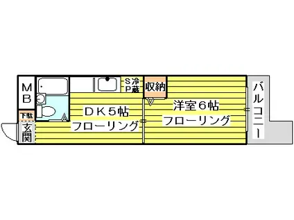 ハイム豊新I(1DK/3階)の間取り写真