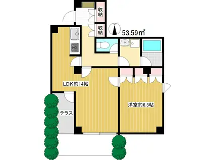 プレステージS&T(1LDK/1階)の間取り写真