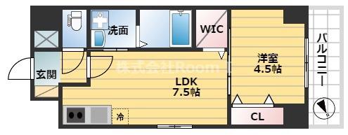 LACASA上本町(1LDK/10階)の間取り写真
