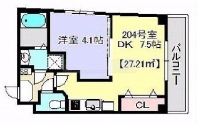京成千葉線 京成幕張駅 徒歩8分 4階建 築10年(1DK/2階)の間取り写真