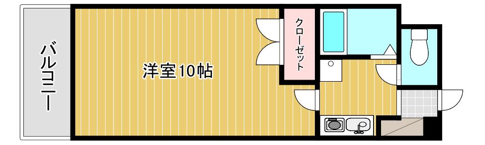 ハートフル北方(1K/5階)の間取り写真