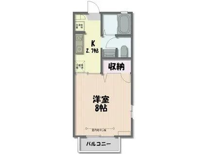 メゾン・ド・ラフォーレ(1K/1階)の間取り写真