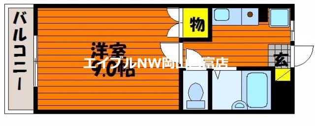 桂マンションII(1K/1階)の間取り写真