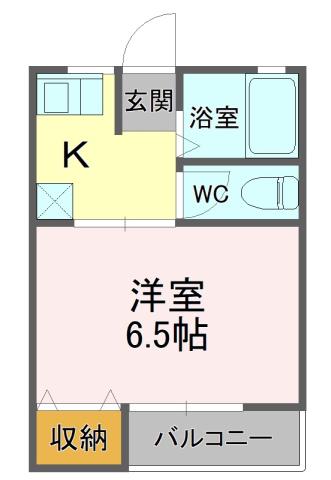 サンピュアJ(1K/1階)の間取り写真