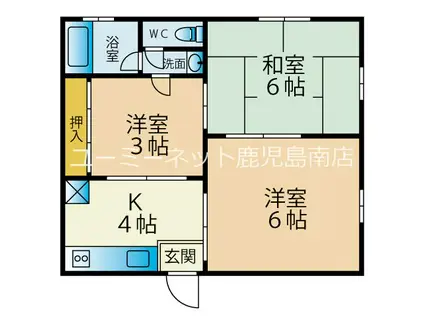 エトワール紫原(3K/2階)の間取り写真