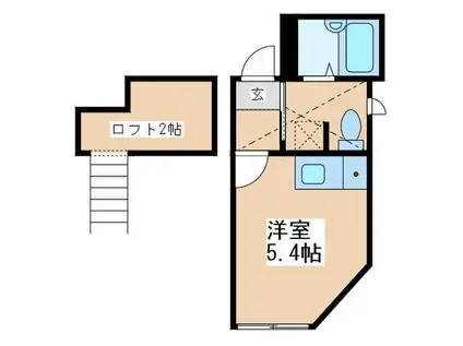 グレースプラザ5橋本(ワンルーム/2階)の間取り写真
