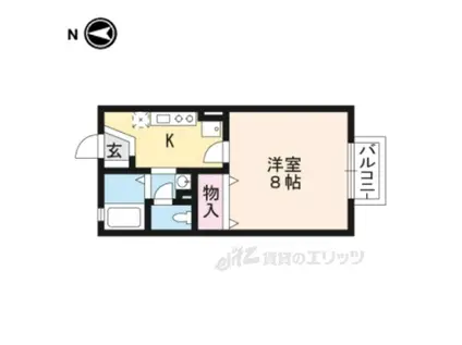 ジョーカンⅡ(1K/1階)の間取り写真