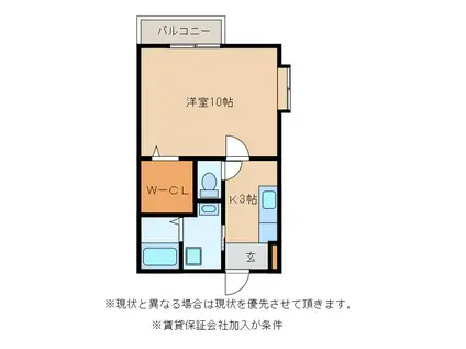 マイステージ17番館B(1K/2階)の間取り写真