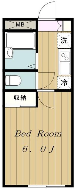 エトワール生田(1K/2階)の間取り写真