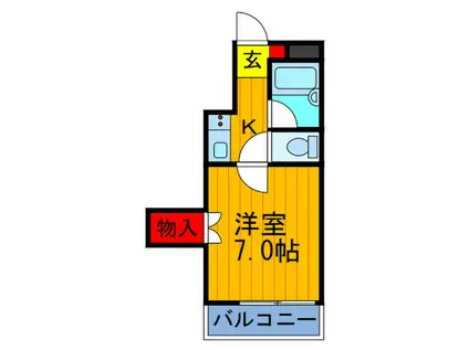 プレヂデントマンションII(1K/2階)の間取り写真