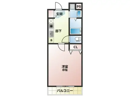 J-PRIDE難波南(1K/5階)の間取り写真