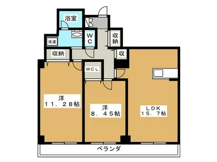 レデントーレ(2LDK/3階)の間取り写真