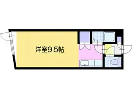 ノースシティ大麻III(ワンルーム/2階)の間取り写真