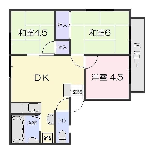 パナハイツ梶原(3DK/2階)の間取り写真