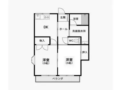 コーポキクII(2DK/2階)の間取り写真