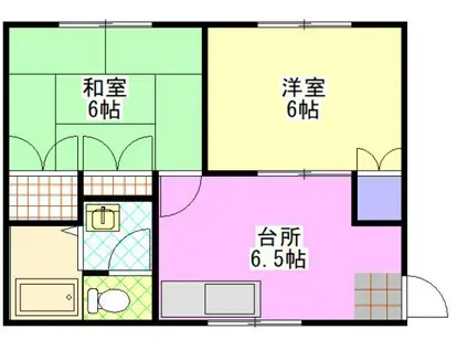プルメリアビレッジ(2DK/2階)の間取り写真