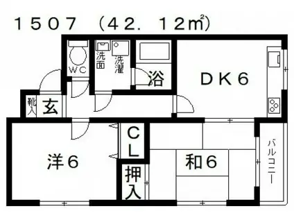 シティ城山(2DK/2階)の間取り写真