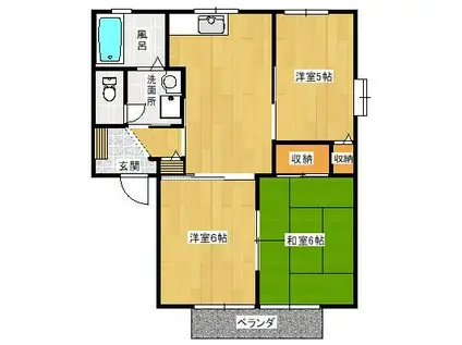 サンシャイン上成(3DK/2階)の間取り写真