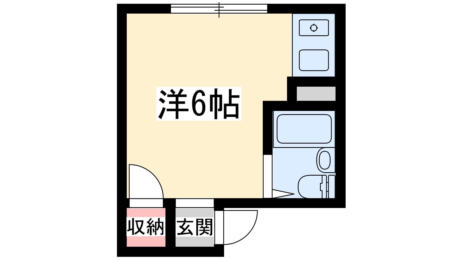 ベルベデーレ(ワンルーム/2階)の間取り写真
