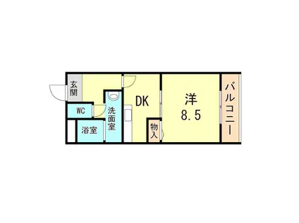第2立花ビル(1DK/3階)の間取り写真