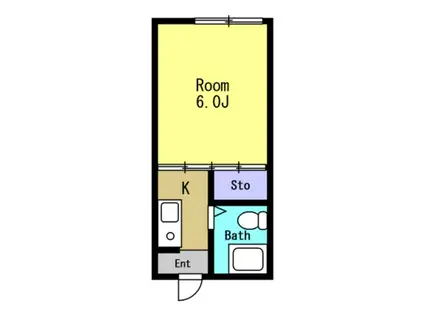 マンション大町(1K/4階)の間取り写真