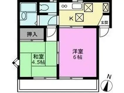 ドミール中村(2K/2階)の間取り写真