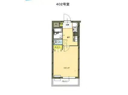 シャンピア鷹匠(1K/4階)の間取り写真