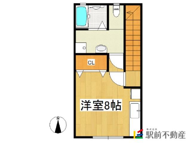 サンマリノ龍ケ原B棟(ワンルーム/2階)の間取り写真