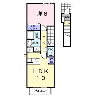 ミニョンSK-I(1LDK/2階)の間取り写真