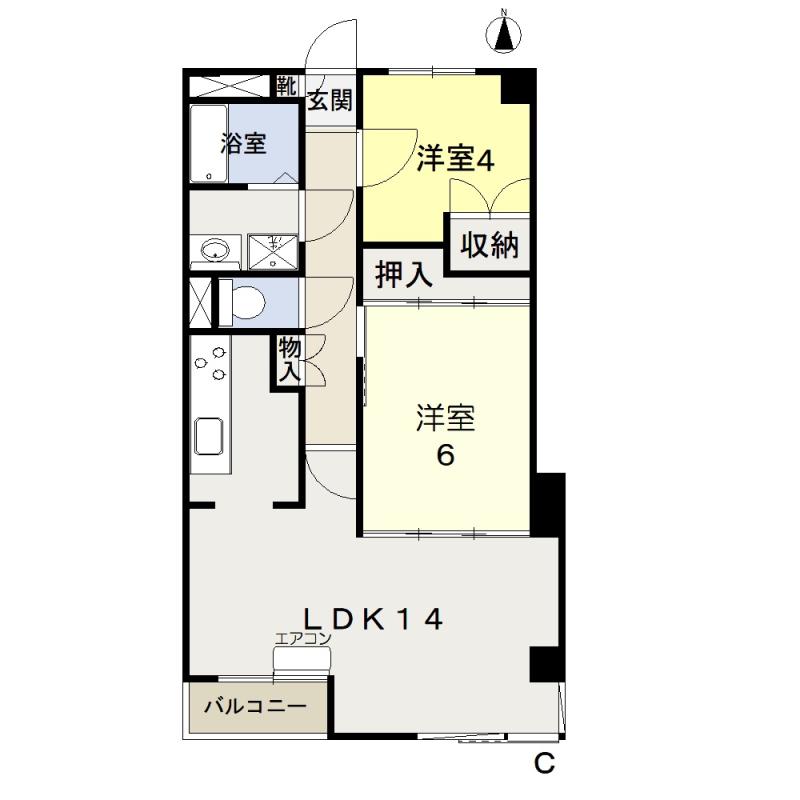 ヴィラ・ノーバ(2LDK/6階)の間取り写真