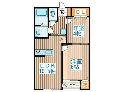 リオ・グランデ(2LDK/1階)の間取り写真