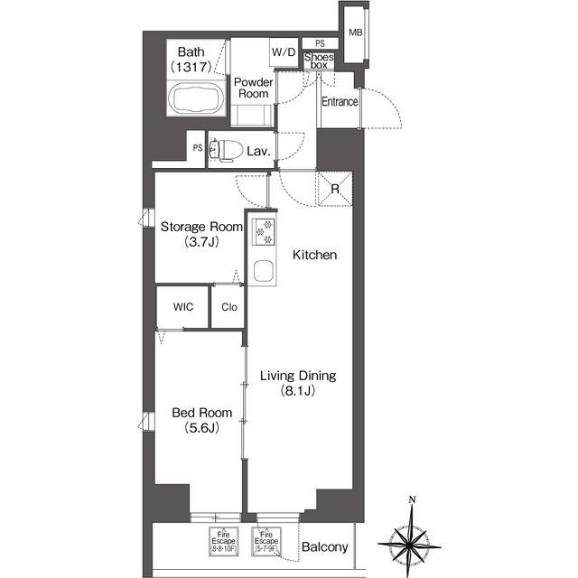 コンフォリア南千住(1SLDK/6階)の間取り写真