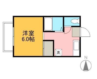 ブルーベル(1K/2階)の間取り写真