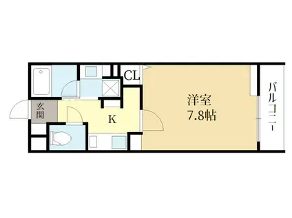 THE ROSE RES 一乗寺(1K/5階)の間取り写真