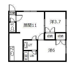 エスコート317(2LDK/2階)の間取り写真