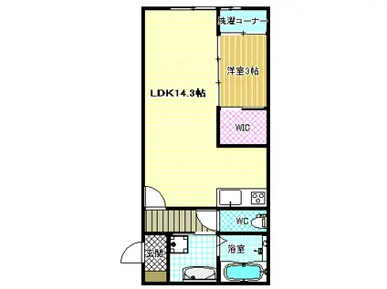 メゾンドヒルズ(1LDK/2階)の間取り写真