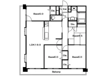 ダイアパレス葉山(4LDK/7階)の間取り写真