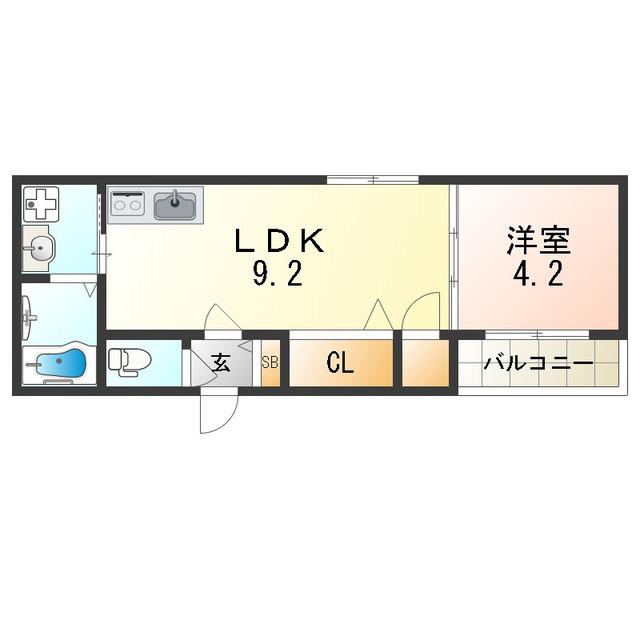 GRANDIR御崎I(1LDK/3階)の間取り写真