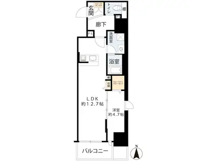 DAIYASTORK阿波座(1LDK/13階)の間取り写真