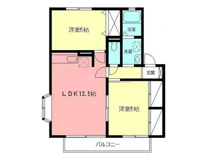 ボナールハウスI(2LDK/2階)の間取り写真