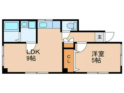 みずはらコーポ2(1LDK/1階)の間取り写真