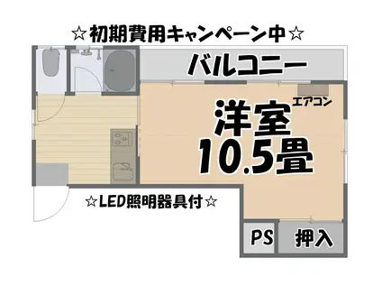 中村ビル(1K/3階)の間取り写真