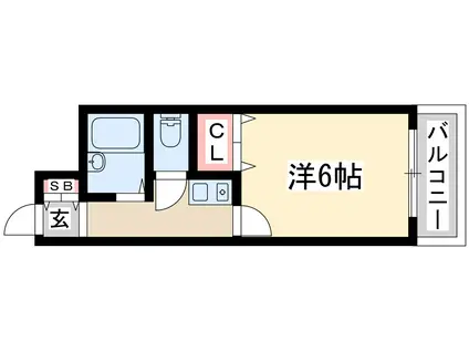 シルクハイツ(1K/2階)の間取り写真