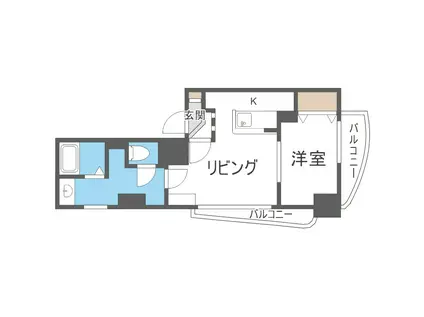 キャッスル大木戸弐番館(1LDK/3階)の間取り写真